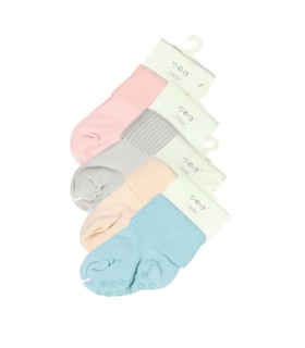 جوراب بچه گانه نوزادی استپ دار لب برگرد وارداتی 4110