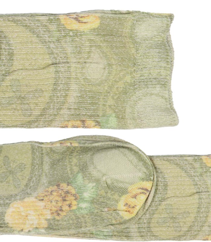 جوراب چاپی نخی زنانه زیر زانو ساق بلند بروس 4109 | bross