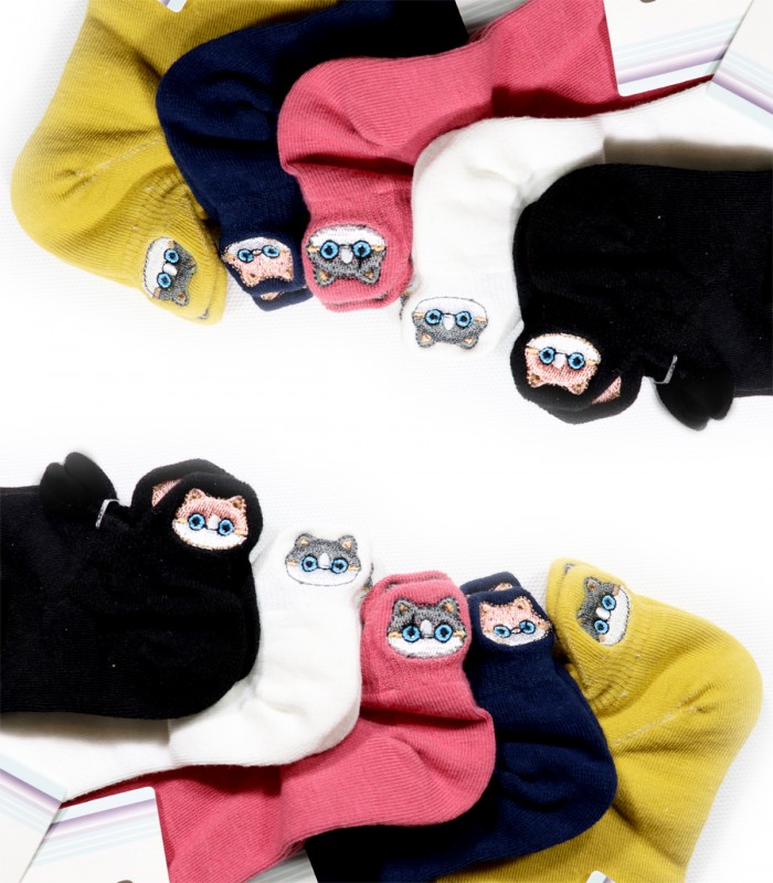 جوراب مچی زنانه و دخترانه ساده گربه