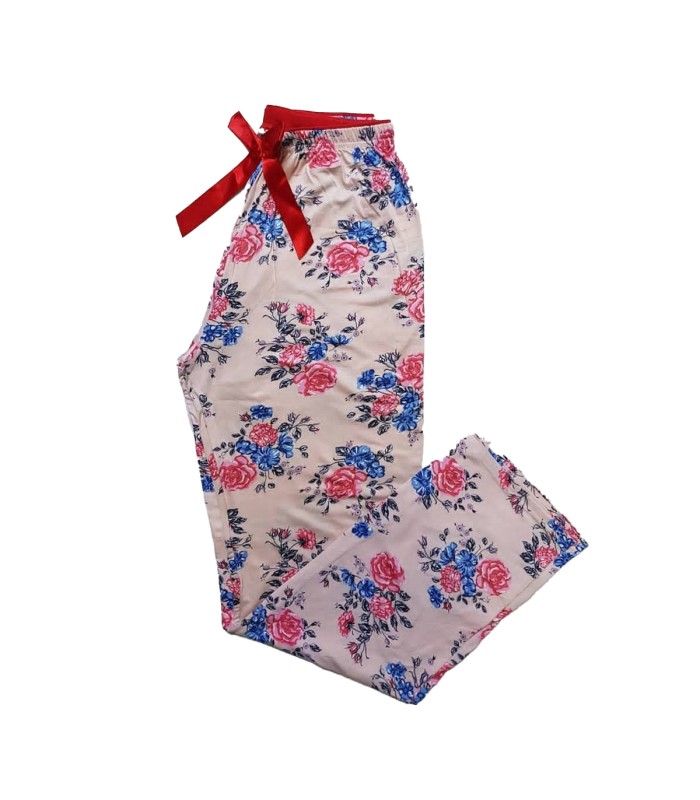 شلوار راحتی گلدار پوشل نخی