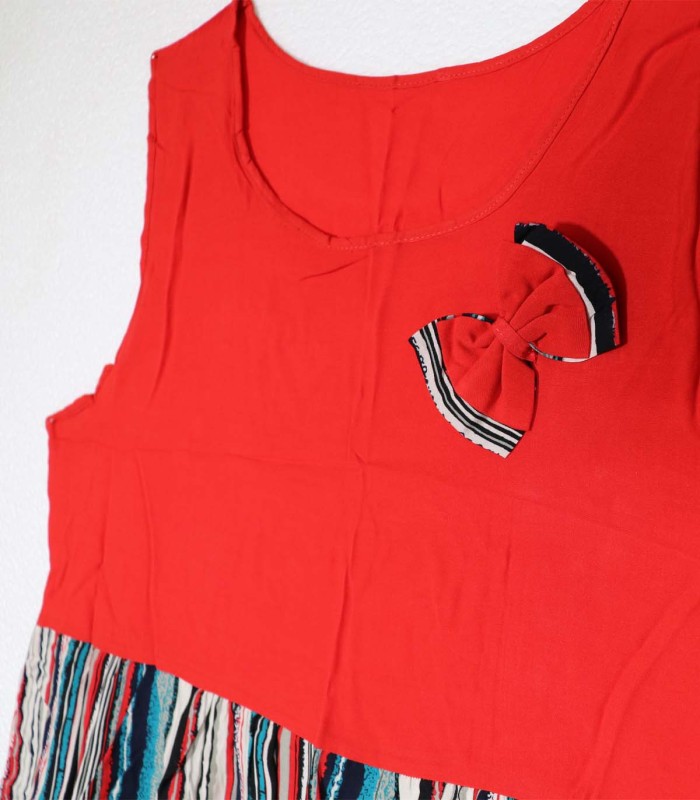 پیراهن زنانه آستین حلقه ای  Missdo پاپیون دار قرمز 2005