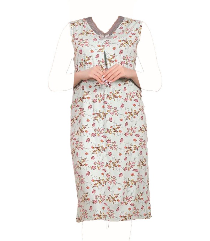 پیراهن آستین حلقه ای زنانه EVLI  طرح شاخه گل یقه گیپور 2202