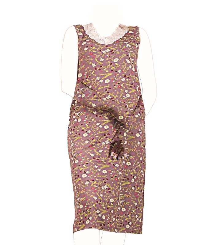 پیراهن آستین حلقه ای زنانه EVLI  طرح گل گندم یقه تورکش 2204