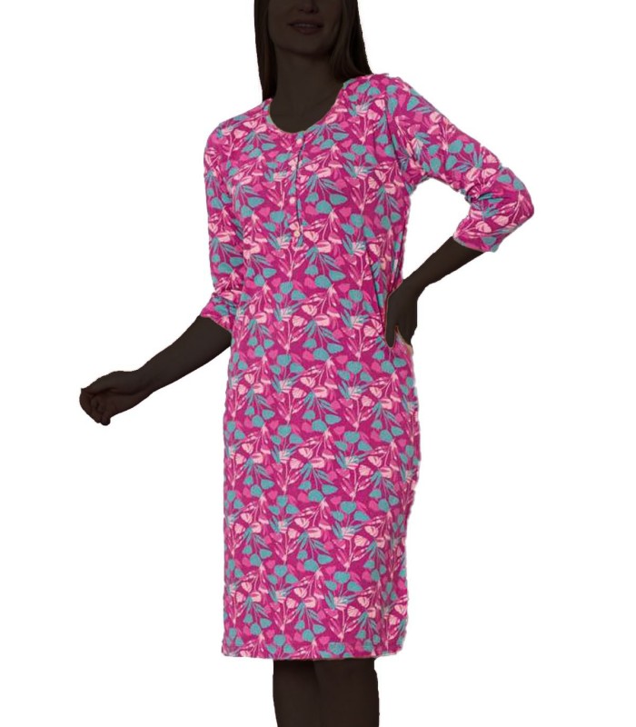 پیراهن زنانه SIDARIS آستین سه ربع دکمه دار مودال اصل 8027