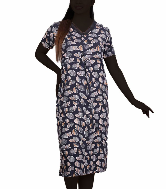 پیراهن زنانه YARIK طرح پروانه زمینه سرمه ای 1208