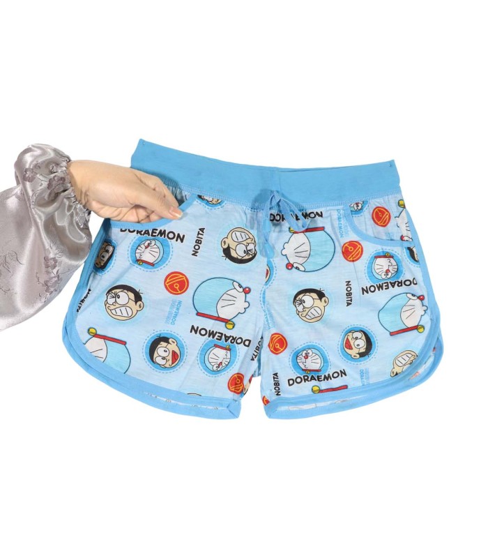 شورتک عروسکی نخی آبی  china طرح دورامون و نوبیتا 7002