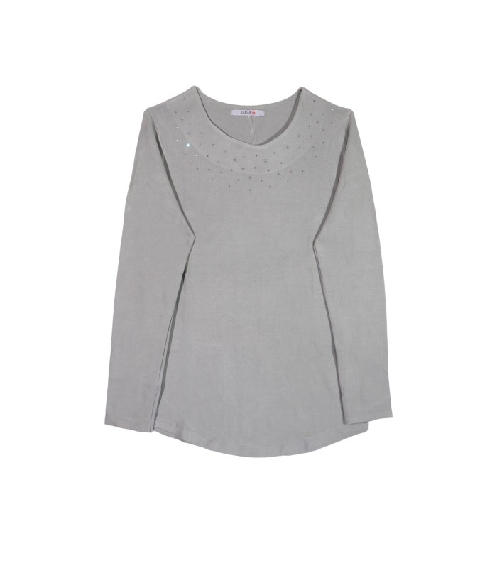 بلوز زنانه کبریتی آستین بلند نگین دار ثمر 201059