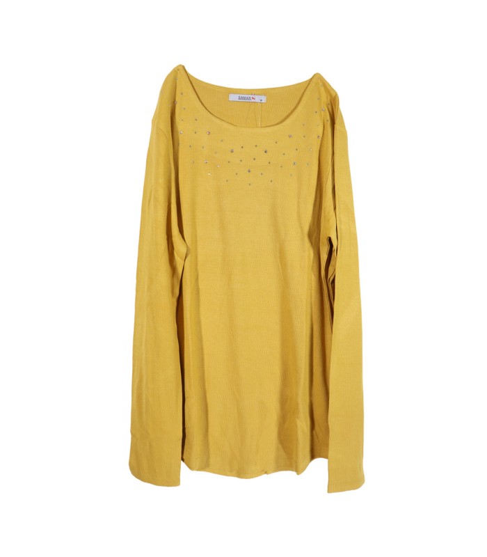 بلوز زنانه کبریتی آستین بلند نگین دار ثمر 201059