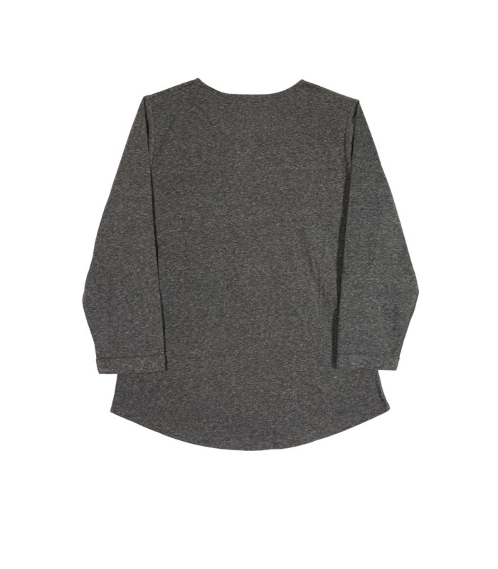 بلوز آستین سه ربع ملانژ ثمر دکمه دار 201055