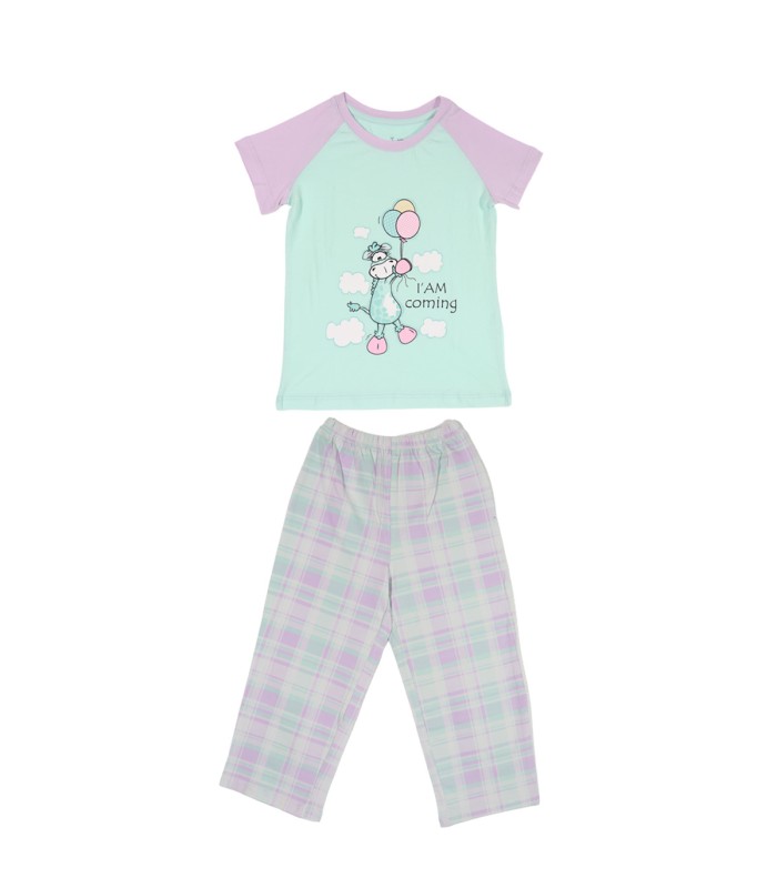 ست تیشرت شلوار بچه گانه ناربن با شلوار زرافه خوشحال 6701