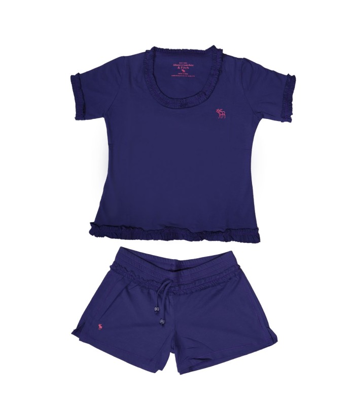 ست تاپ کراپ شورتک ورزشی نخی با طرح ابرکرومبی 1501