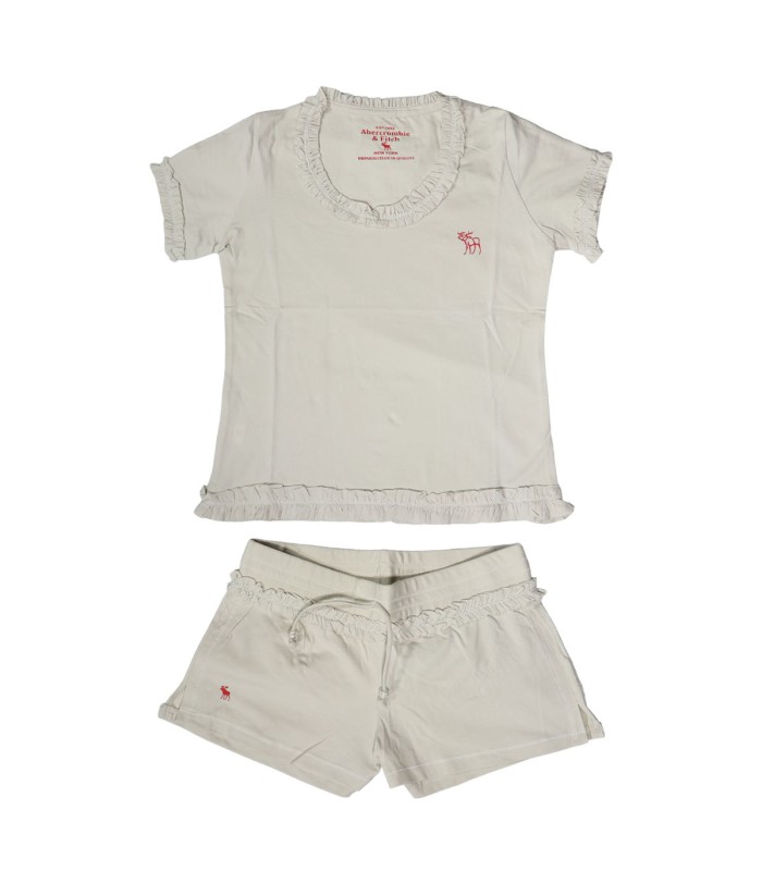 ست تاپ کراپ شورتک ورزشی نخی با طرح ابرکرومبی 1501