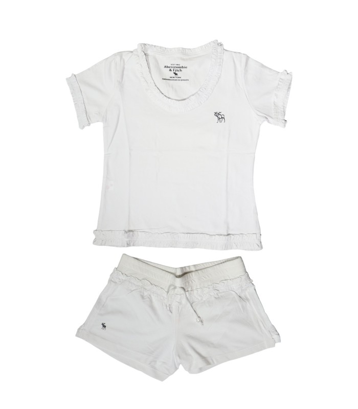 ست تاپ کراپ شورتک ورزشی نخی با طرح ابرکرومبی 1501