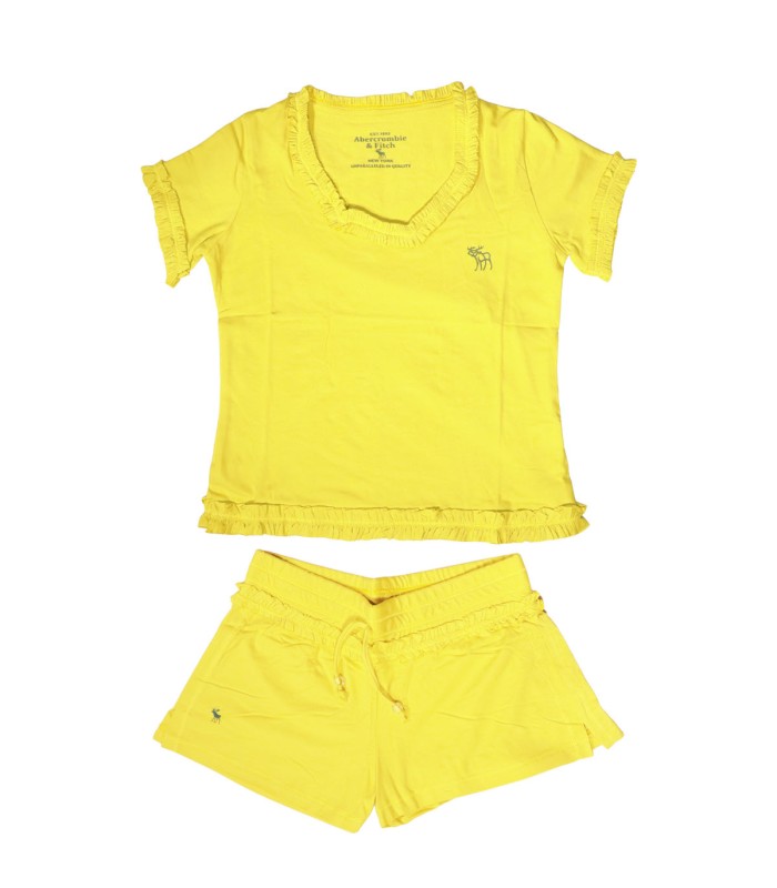 ست تاپ کراپ شورتک ورزشی نخی با طرح ابرکرومبی 1501